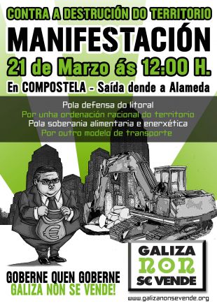 manifestação no domingo 21 em Compostela