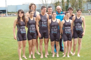 A selección galega de triatlón (falta Gómez Noya)