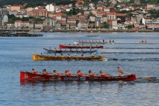 Un momento da regata de Moaña, a fin de semana pasada