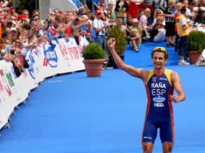 Raña entrando na meta na proba de Kitzbühel, o pasado mes de xullo